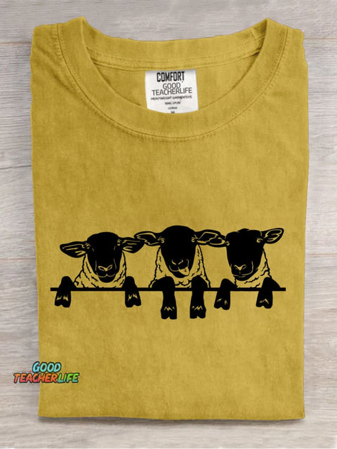 The Three Little Lambs Decoration Pattern Decorative PatternT-shirt