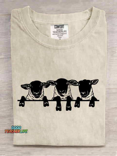 The Three Little Lambs Decoration Pattern Decorative PatternT-shirt
