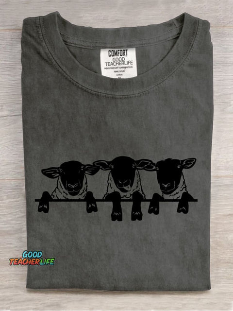 The Three Little Lambs Decoration Pattern Decorative PatternT-shirt