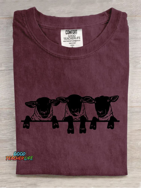 The Three Little Lambs Decoration Pattern Decorative PatternT-shirt