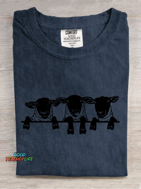 The Three Little Lambs Decoration Pattern Decorative PatternT-shirt