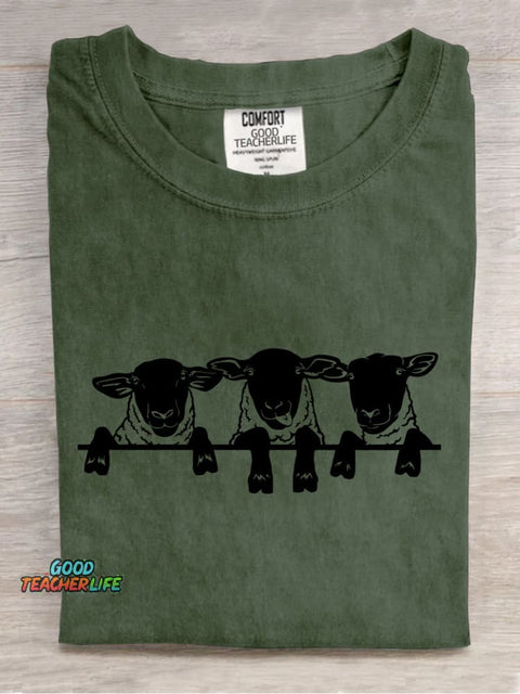 The Three Little Lambs Decoration Pattern Decorative PatternT-shirt