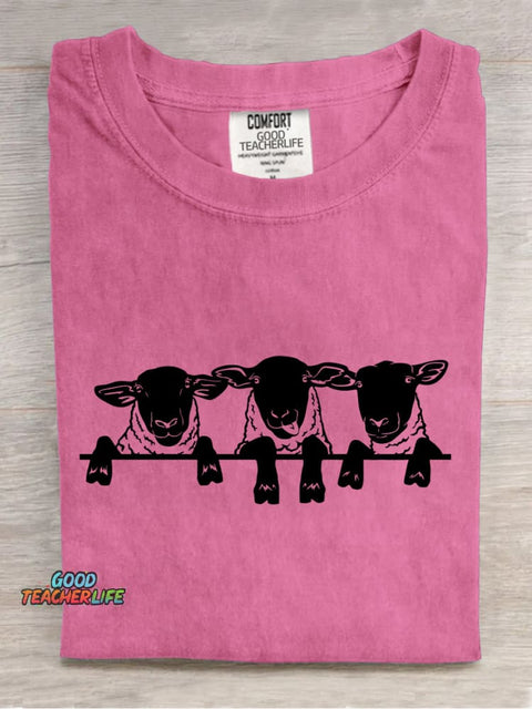 The Three Little Lambs Decoration Pattern Decorative PatternT-shirt