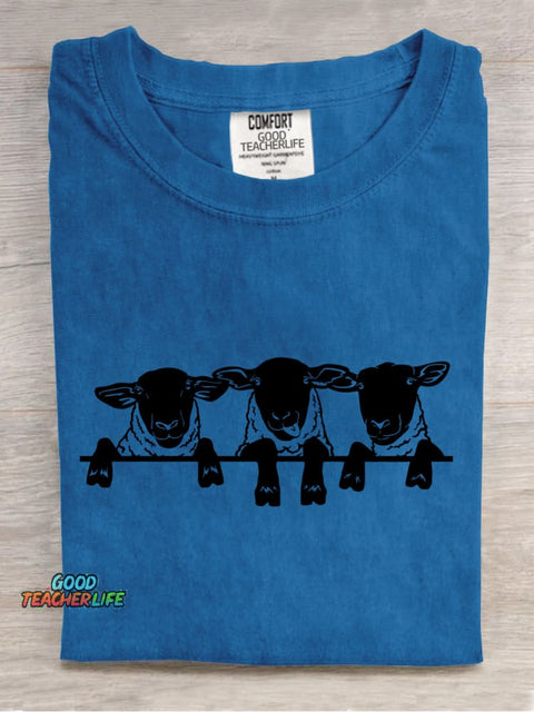 The Three Little Lambs Decoration Pattern Decorative PatternT-shirt