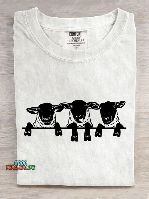 The Three Little Lambs Decoration Pattern Decorative PatternT-shirt