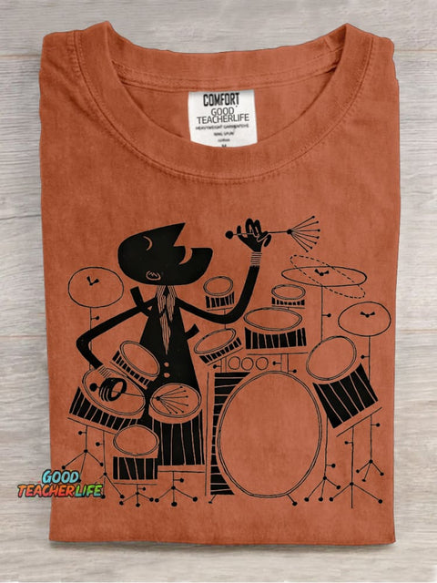 Jazz Drummer Decorative Pattern T-shirt