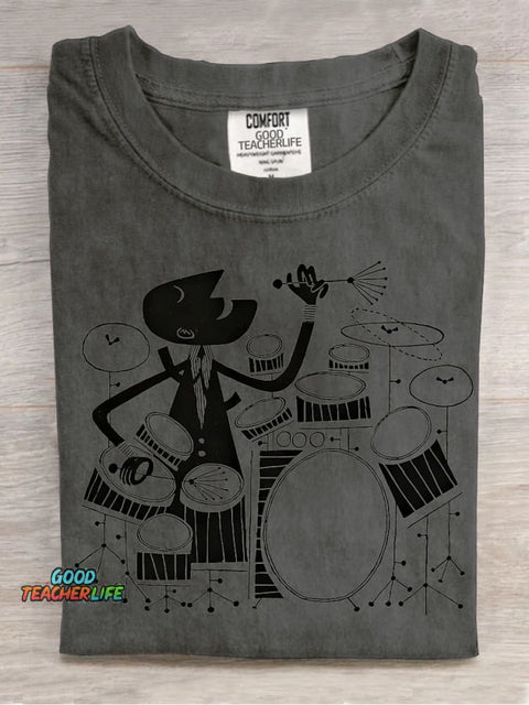 Jazz Drummer Decorative Pattern T-shirt