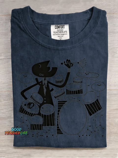Jazz Drummer Decorative Pattern T-shirt