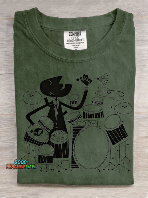 Jazz Drummer Decorative Pattern T-shirt