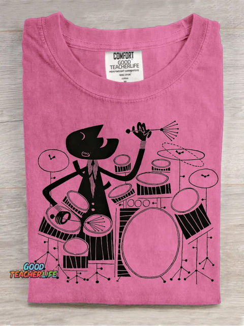 Jazz Drummer Decorative Pattern T-shirt