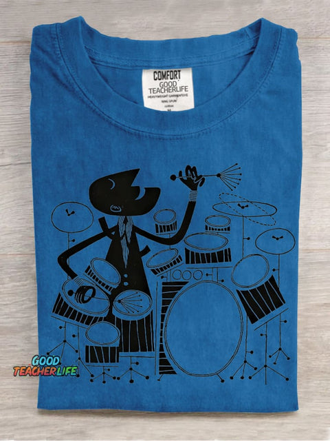 Jazz Drummer Decorative Pattern T-shirt
