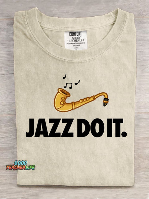 Jazz Do It Decorative Pattern T-shirt