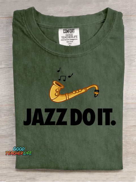 Jazz Do It Decorative Pattern T-shirt