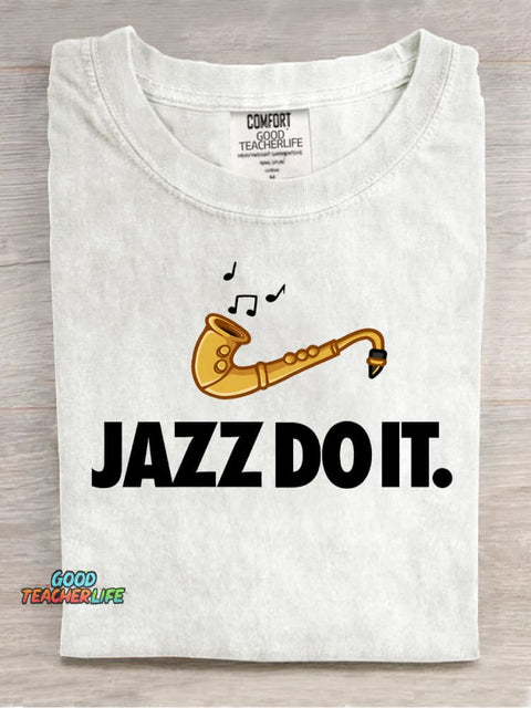 Jazz Do It Decorative Pattern T-shirt