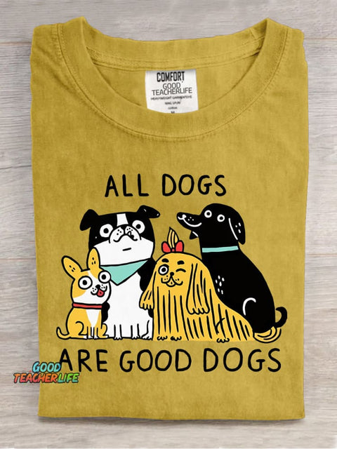 All Dogs Are Good Dogs Decorative Pattern T-shirt