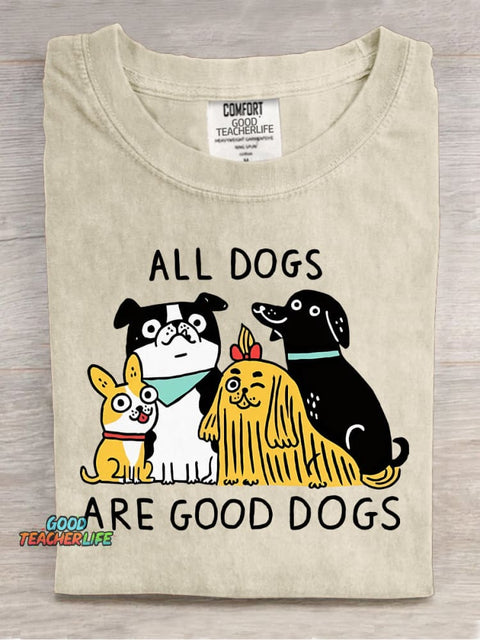All Dogs Are Good Dogs Decorative Pattern T-shirt