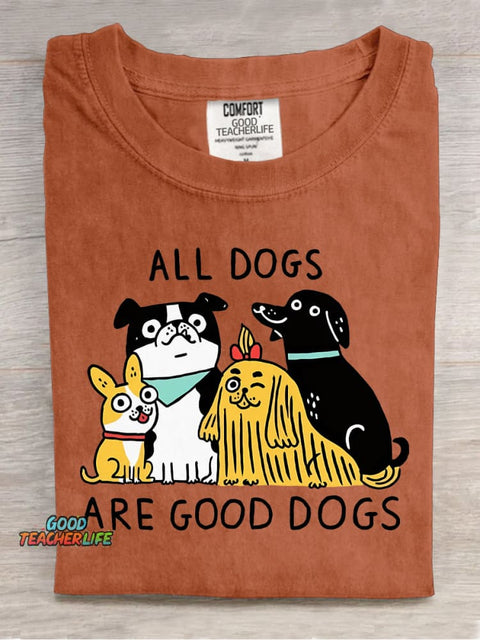 All Dogs Are Good Dogs Decorative Pattern T-shirt