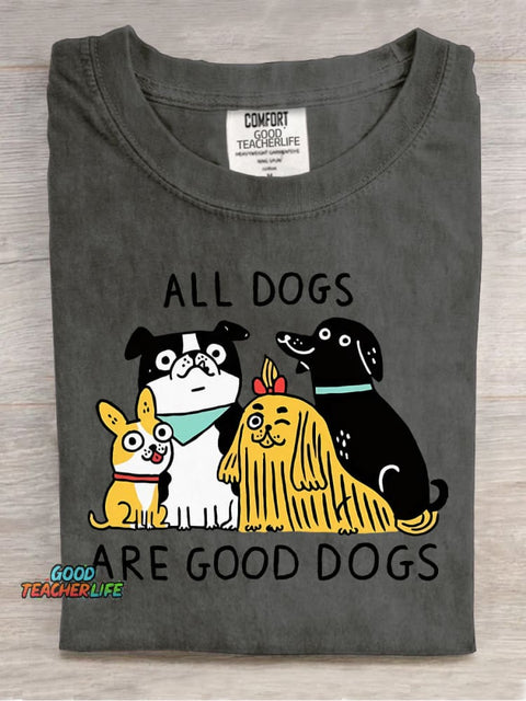 All Dogs Are Good Dogs Decorative Pattern T-shirt