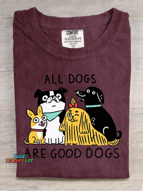 All Dogs Are Good Dogs Decorative Pattern T-shirt