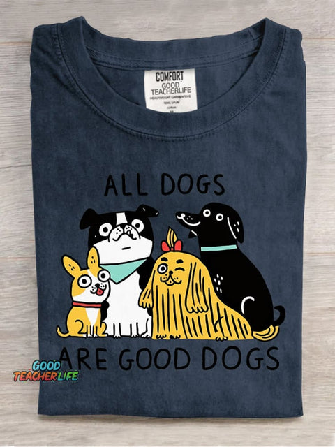 All Dogs Are Good Dogs Decorative Pattern T-shirt