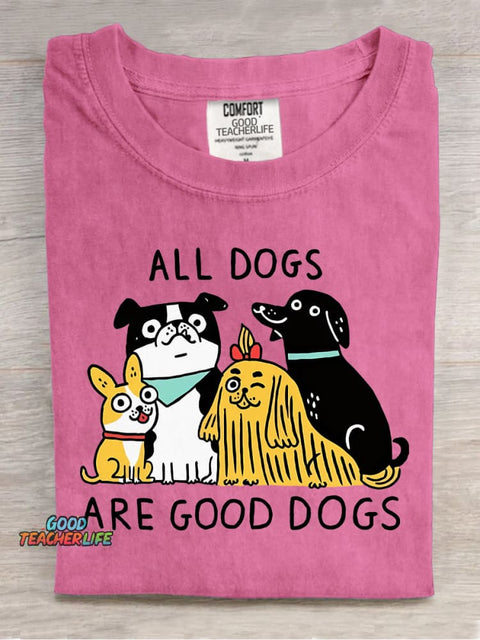 All Dogs Are Good Dogs Decorative Pattern T-shirt