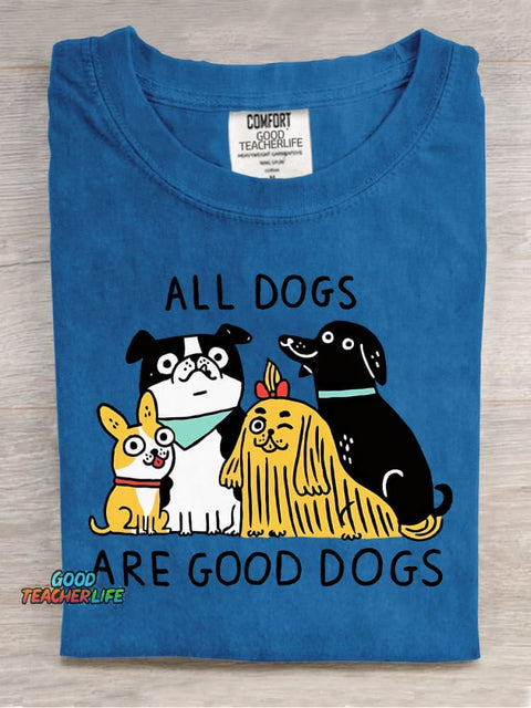 All Dogs Are Good Dogs Decorative Pattern T-shirt