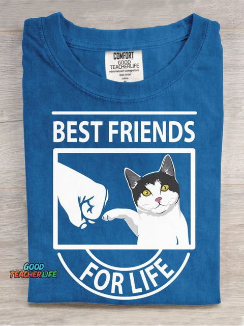 Cats Are The Best Friends for Life Decorative Pattern T-shirt