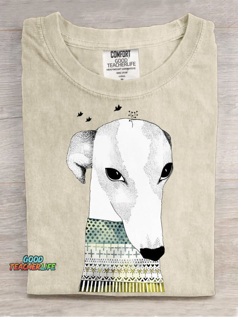 Cute Greyhound Decorative Pattern  T-shirt