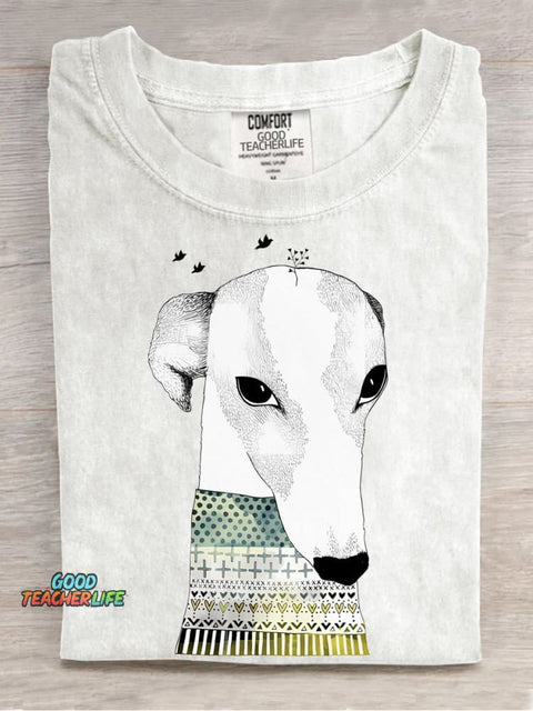 Cute Greyhound Decorative Pattern  T-shirt