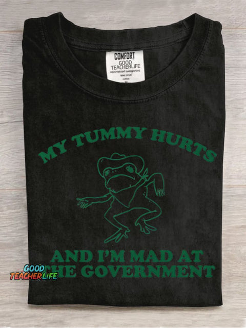 Mad At The Government Decorative Pattern T-shirt