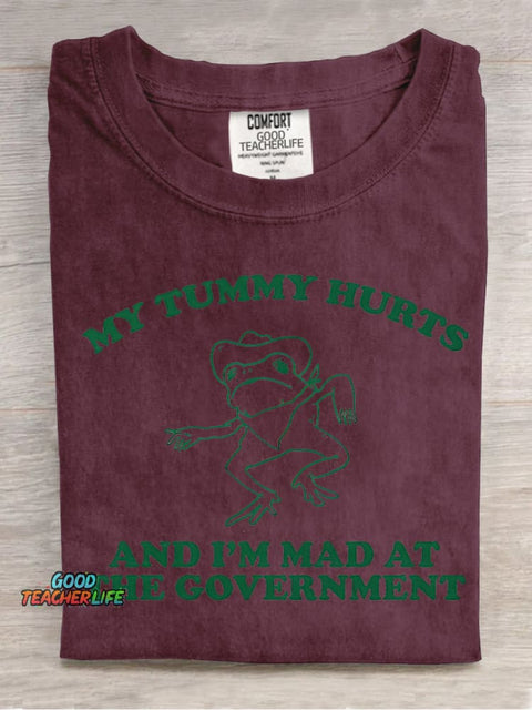 Mad At The Government Decorative Pattern T-shirt