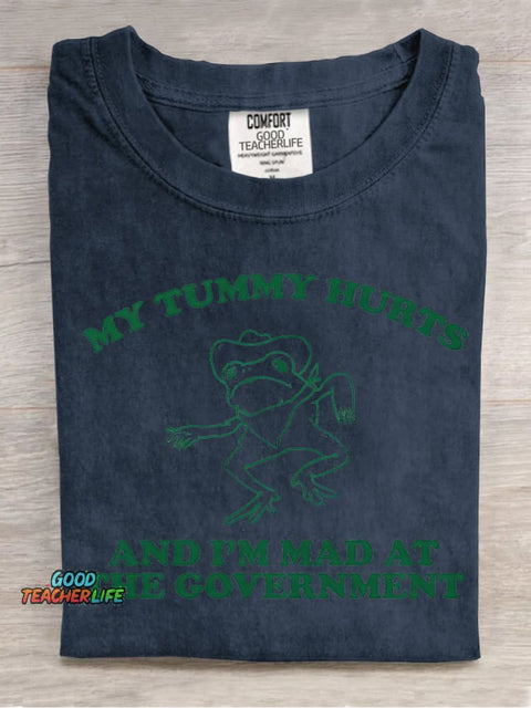 Mad At The Government Decorative Pattern T-shirt