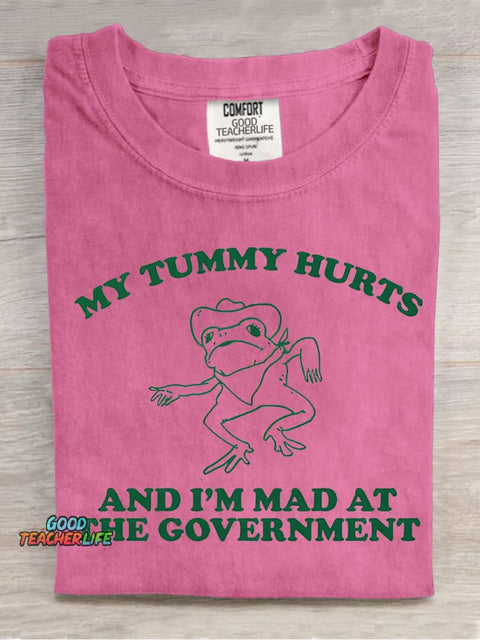 Mad At The Government Decorative Pattern T-shirt