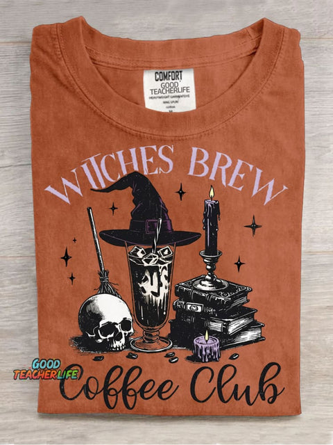 Halloween Witch Cafe Decoration Pattern T-shirt