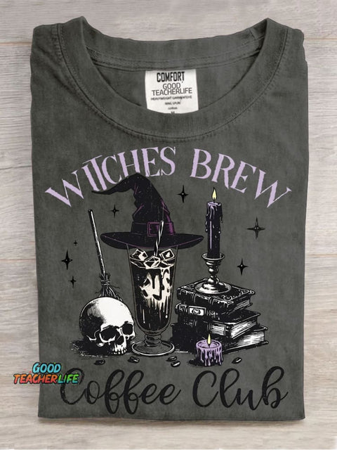 Halloween Witch Cafe Decoration Pattern T-shirt