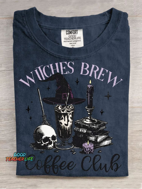 Halloween Witch Cafe Decoration Pattern T-shirt