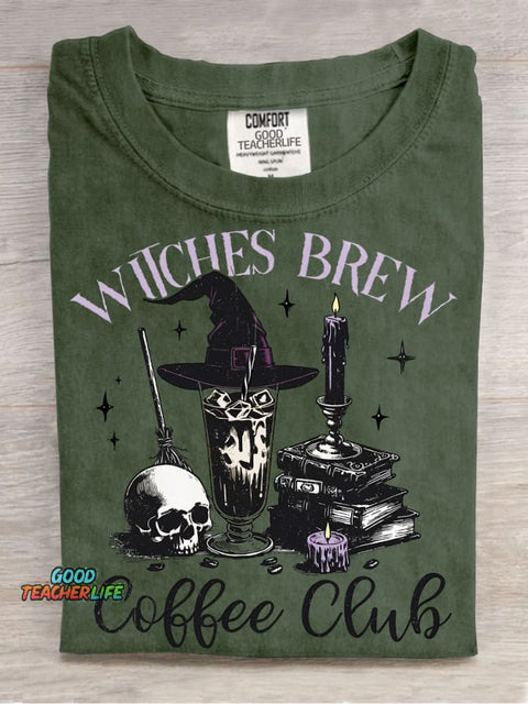 Halloween Witch Cafe Decoration Pattern T-shirt