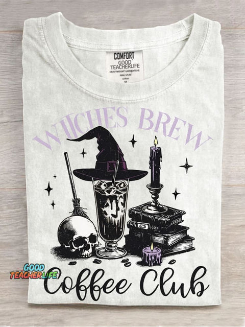 Halloween Witch Cafe Decoration Pattern T-shirt