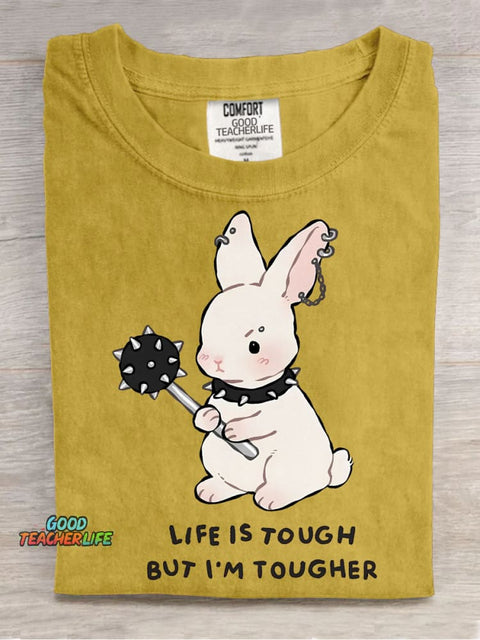 Tougher Rabbit Decorative Pattern T-shirt