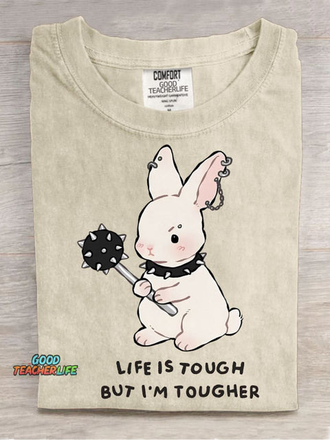 Tougher Rabbit Decorative Pattern T-shirt