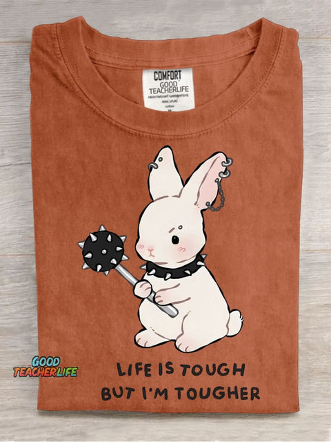 Tougher Rabbit Decorative Pattern T-shirt