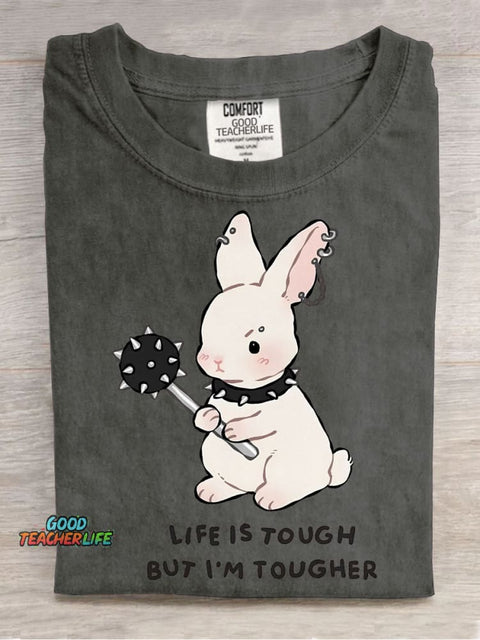 Tougher Rabbit Decorative Pattern T-shirt