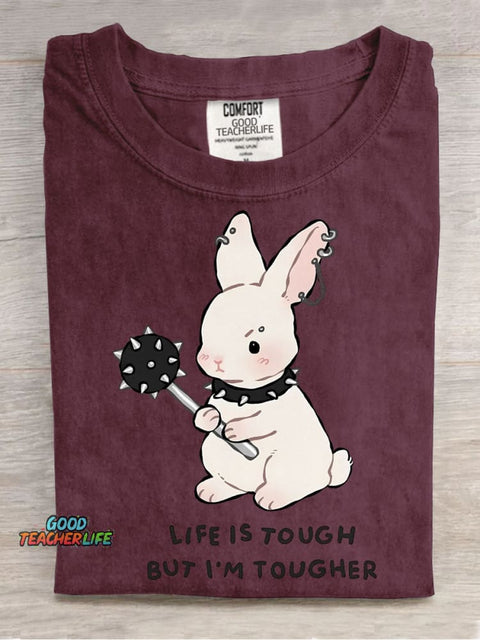 Tougher Rabbit Decorative Pattern T-shirt