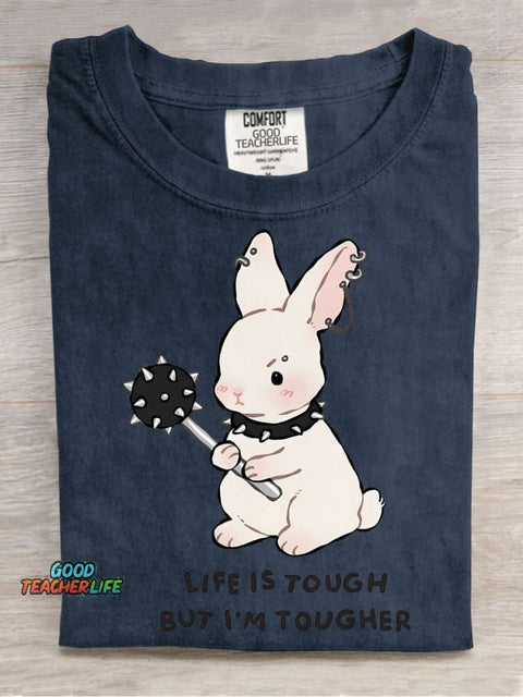 Tougher Rabbit Decorative Pattern T-shirt
