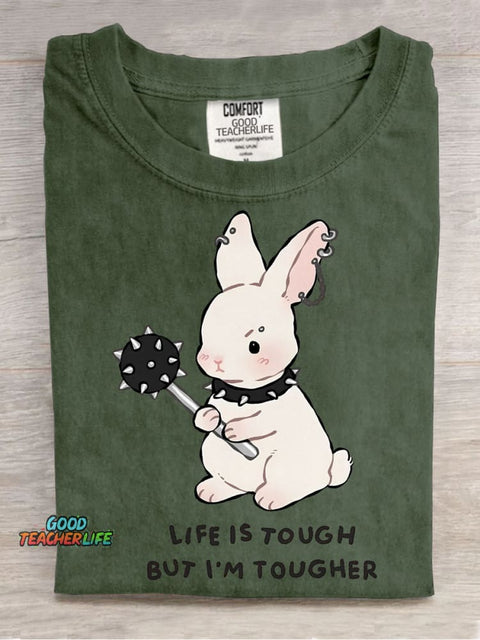 Tougher Rabbit Decorative Pattern T-shirt