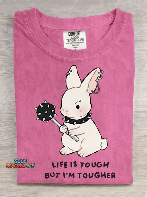 Tougher Rabbit Decorative Pattern T-shirt