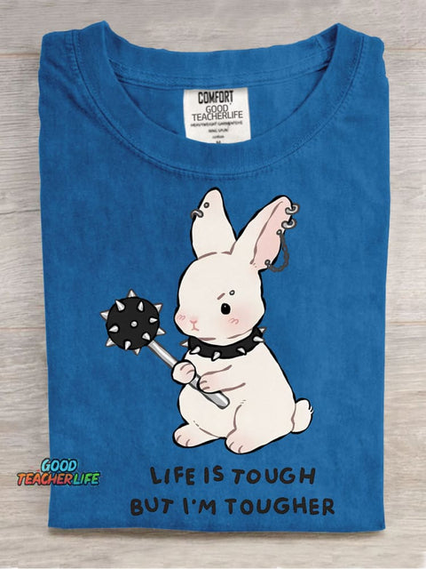 Tougher Rabbit Decorative Pattern T-shirt