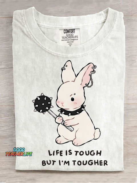 Tougher Rabbit Decorative Pattern T-shirt