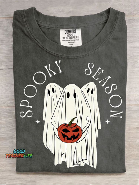 Halloween Ghost Spooky Season Decorative Pattern T-shirt