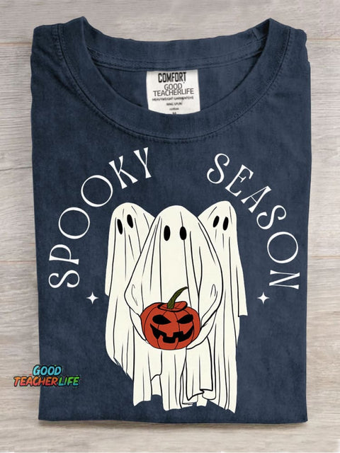 Halloween Ghost Spooky Season Decorative Pattern T-shirt